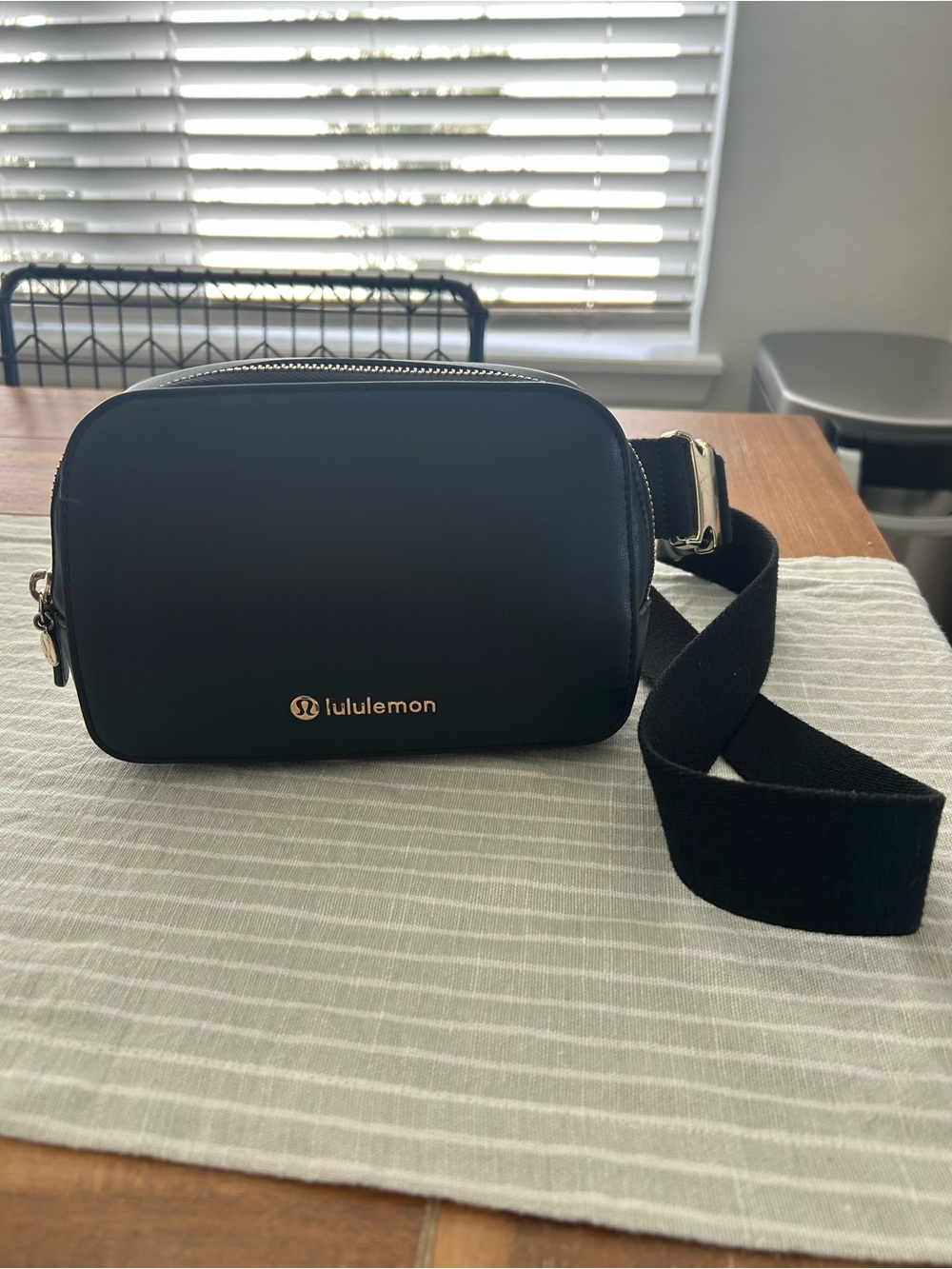 Lululemon Black Crossbody Leather Bag